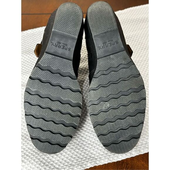 Sperry Black Leather wedge booties size 7.5 - Picture 5 of 6